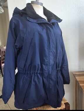 Eddie Bauer Fleece Lining Coat with Removable Hood Sz XL Petite